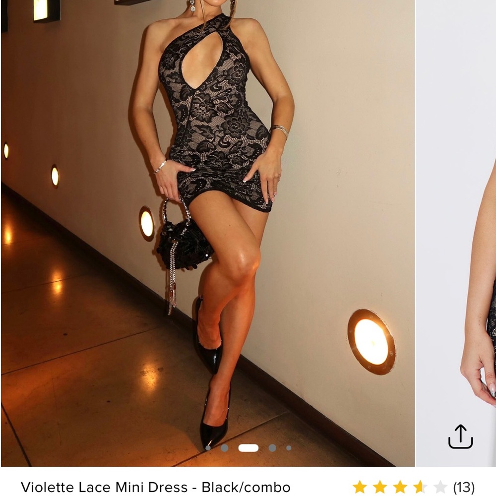 Fashion Nova Black Lace Mini Dress